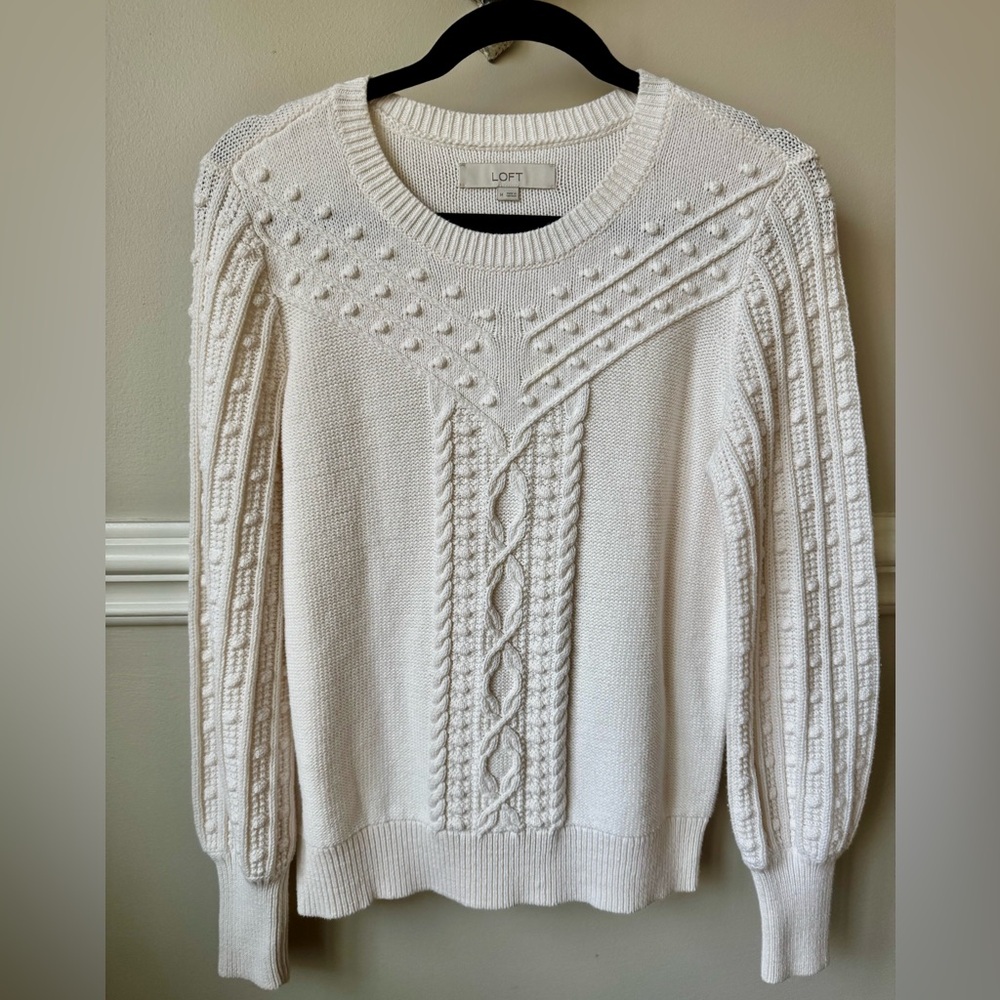 LOFT cream knit sweater